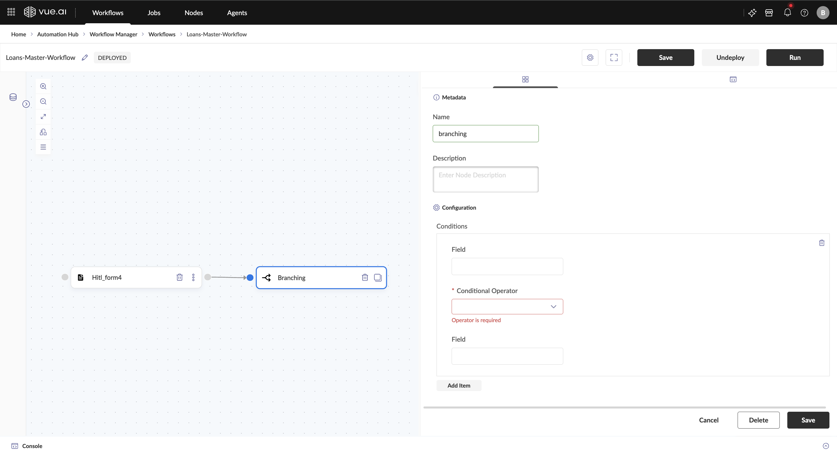 Input Configuration Form