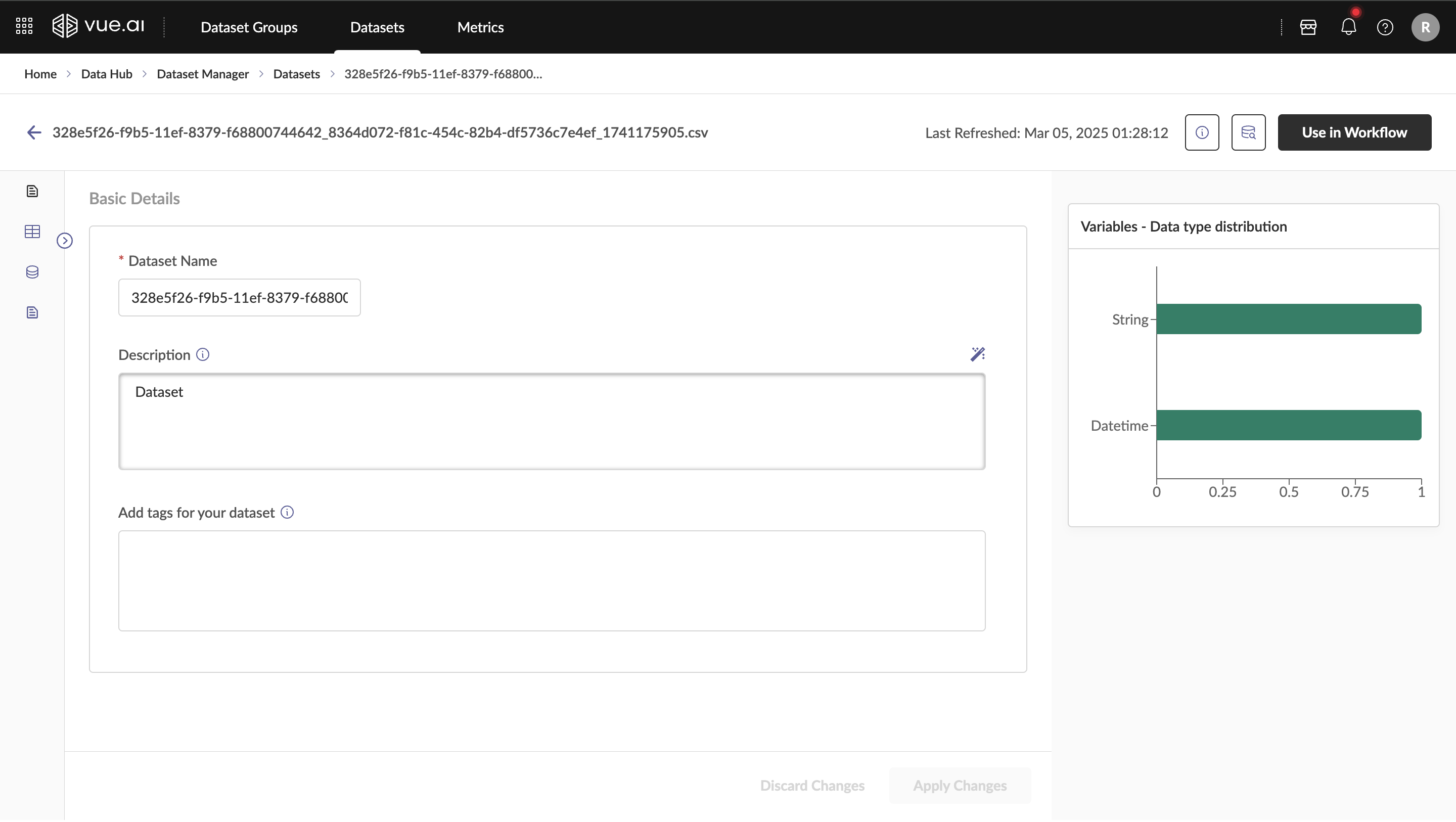 Code Node Persist Dataset