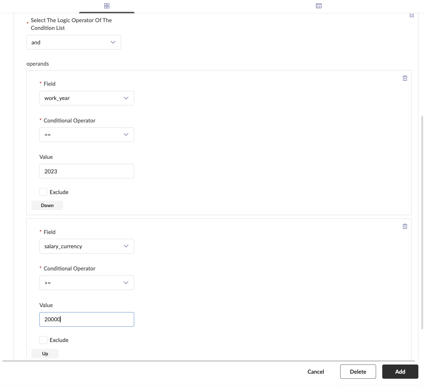 Multiple Conditions in Filter Node