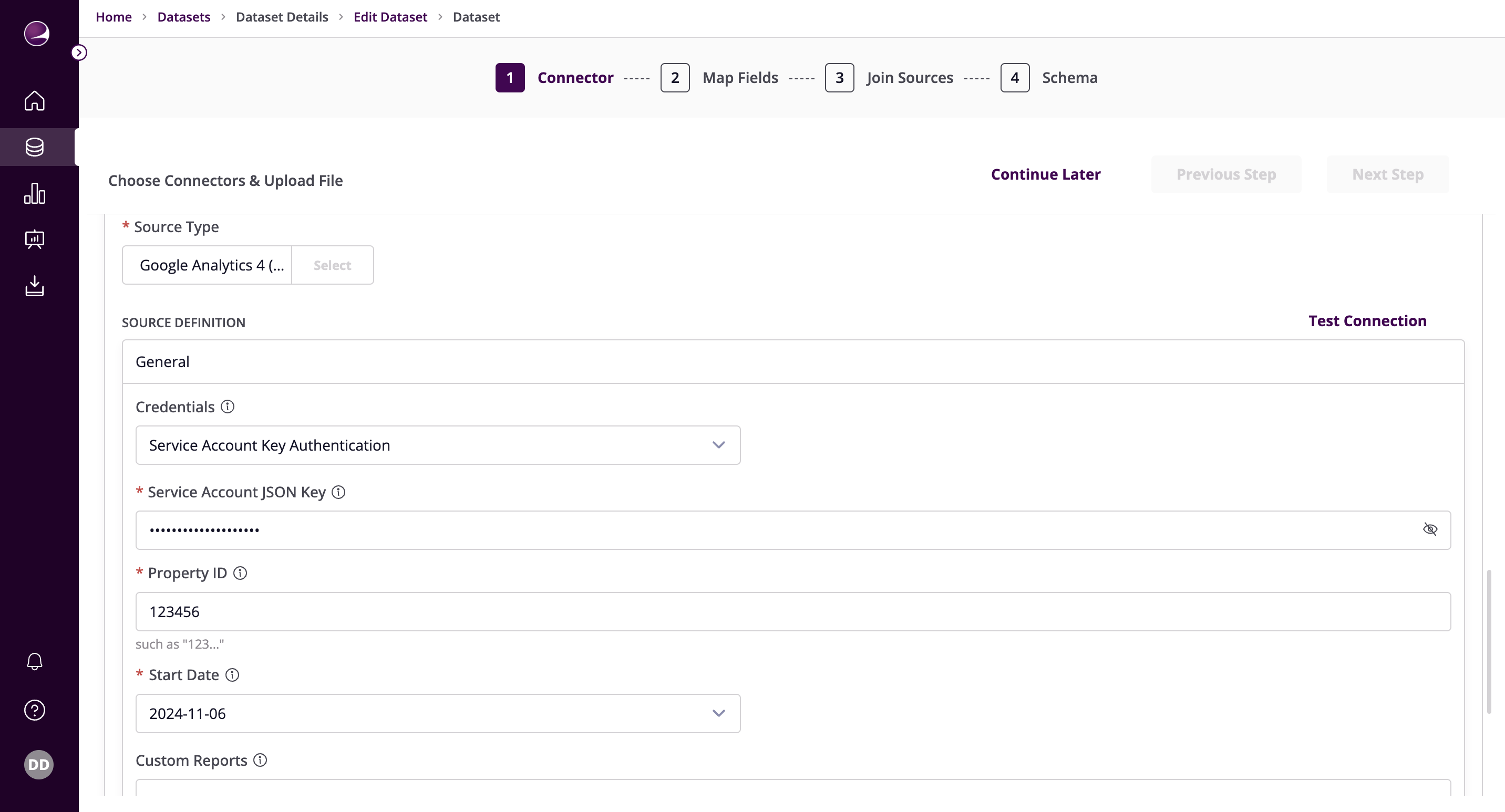 GA4 Service Account Configuration