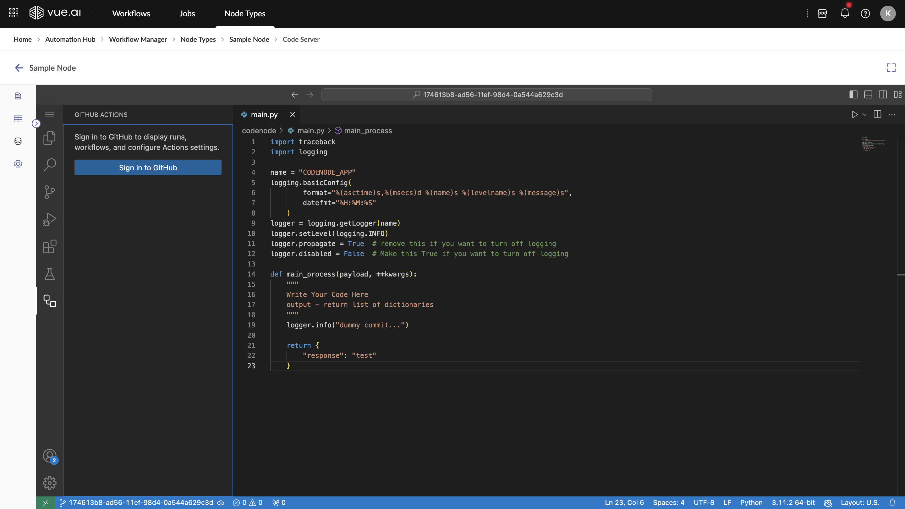 Sign in using Github account to monitor Docker Builds