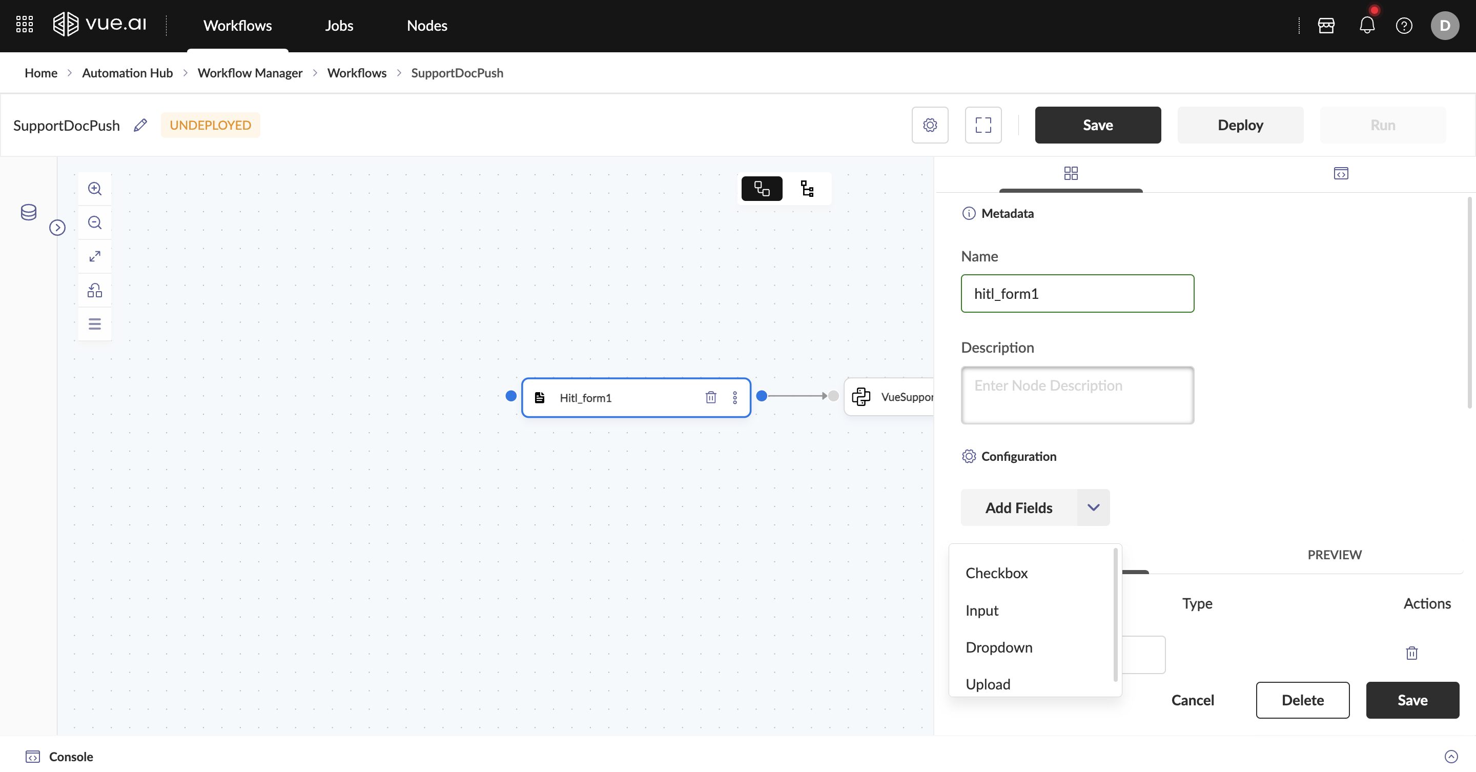 Add fields in HITL Form