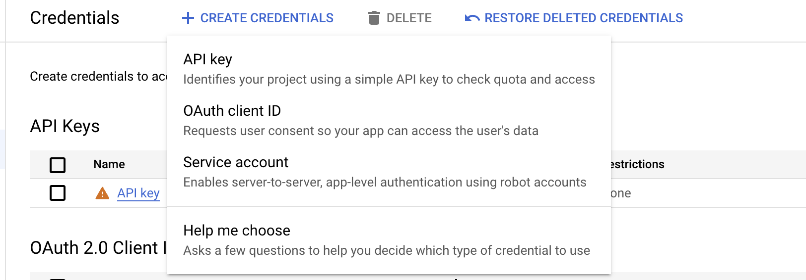 Create OAuth Client ID