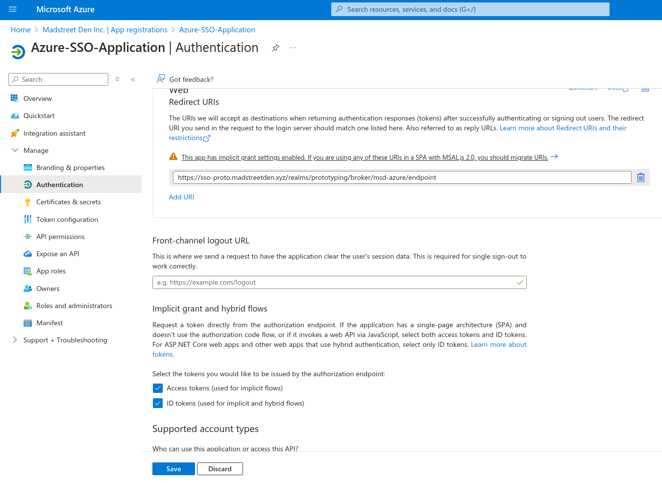 Fill in Redirect URL