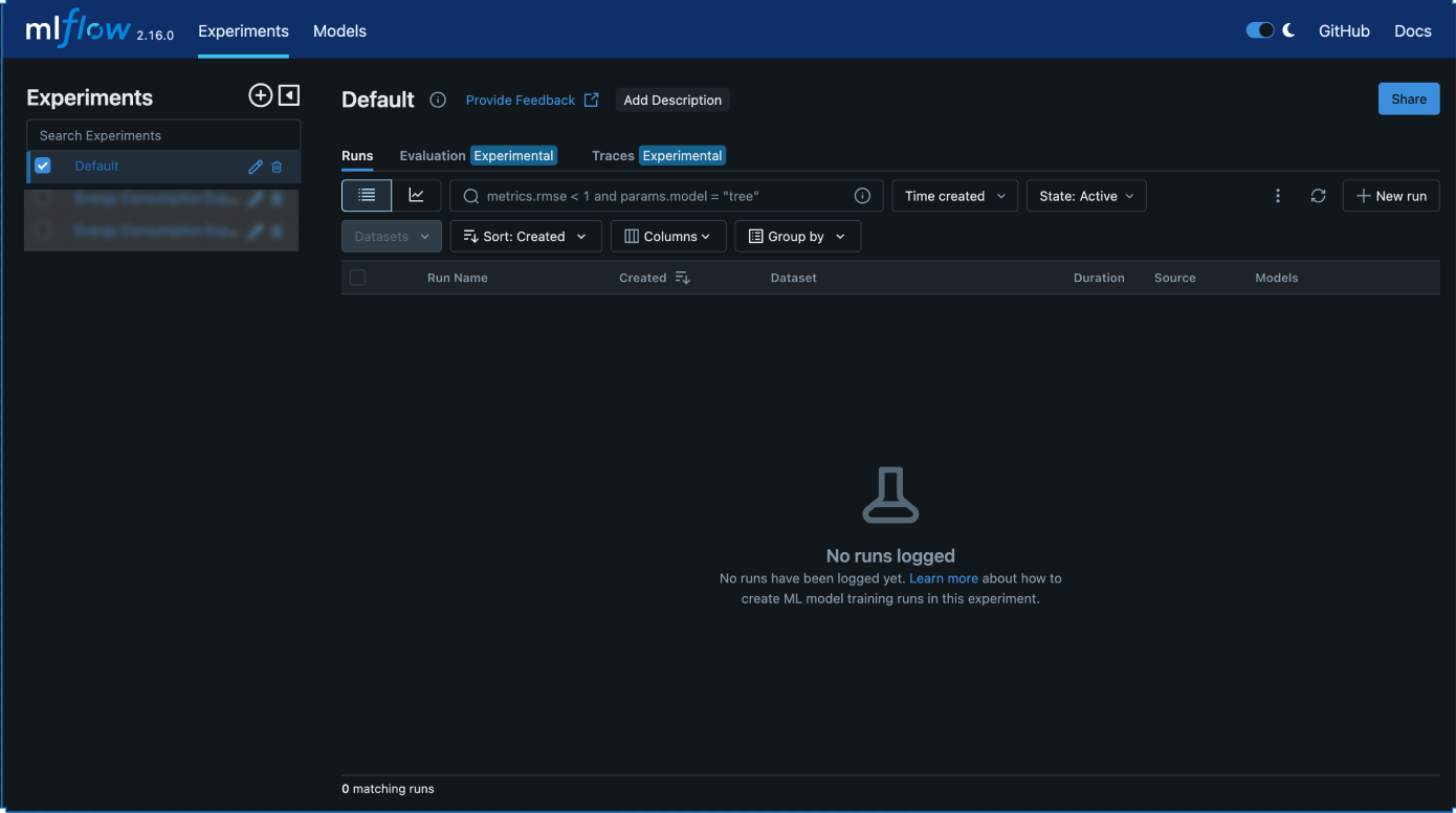 MLFlow UI