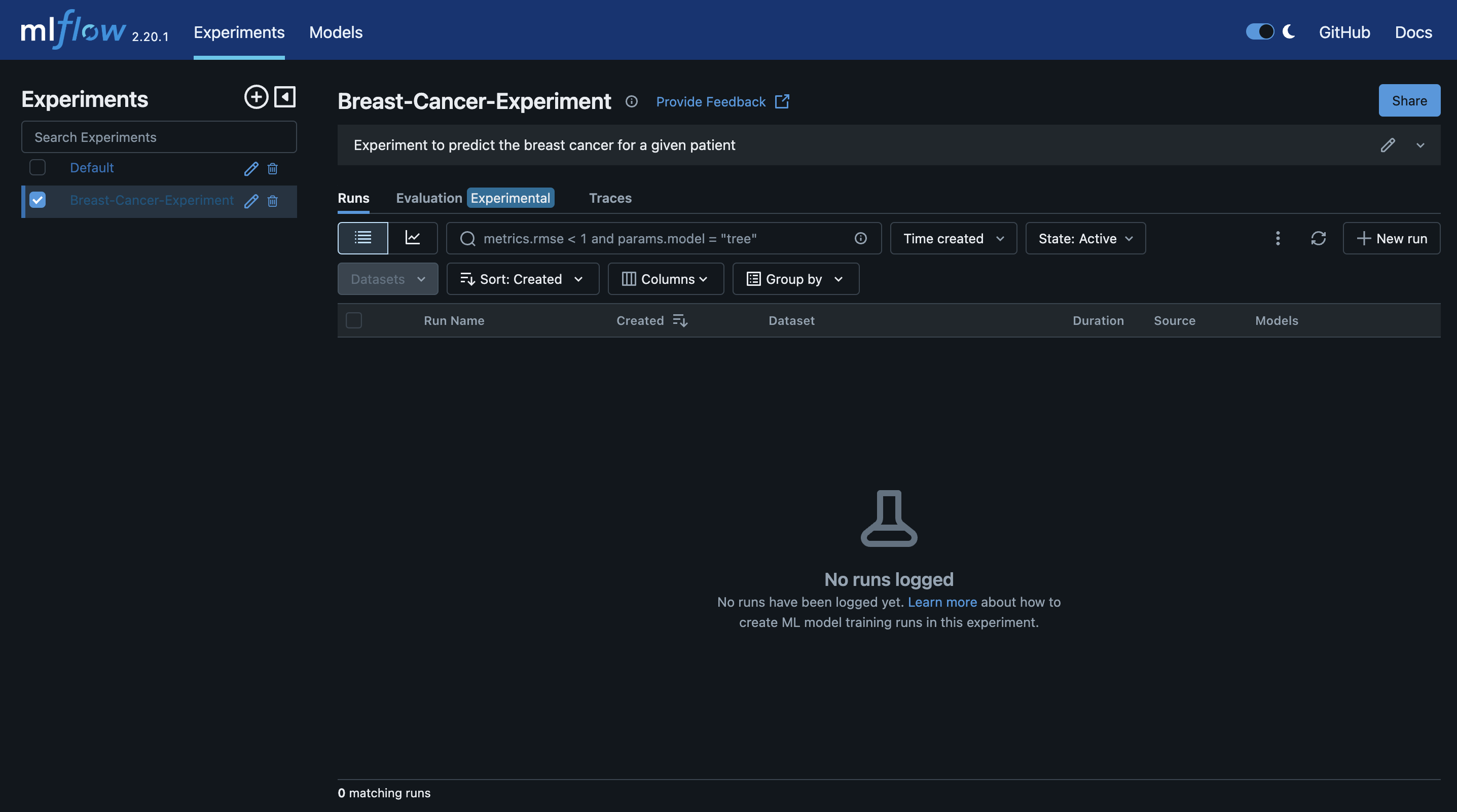 MLflow UI
