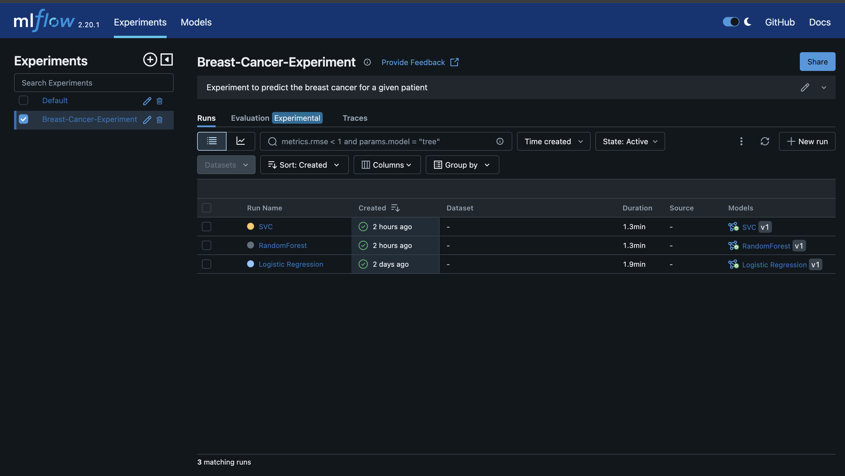MLflow UI
