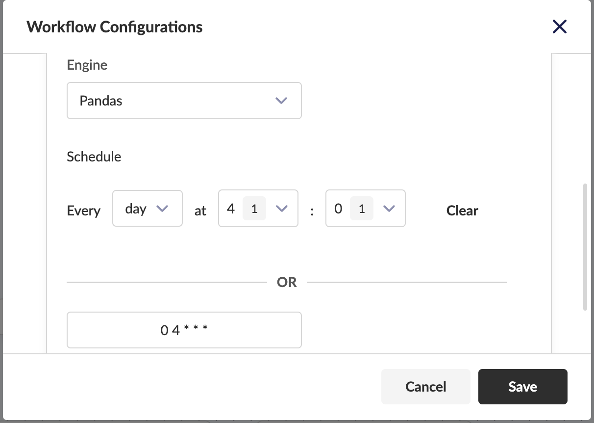 Modify workflow configuration