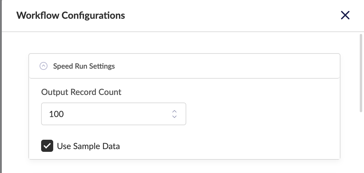 Workflow Configuration (Use sample data)