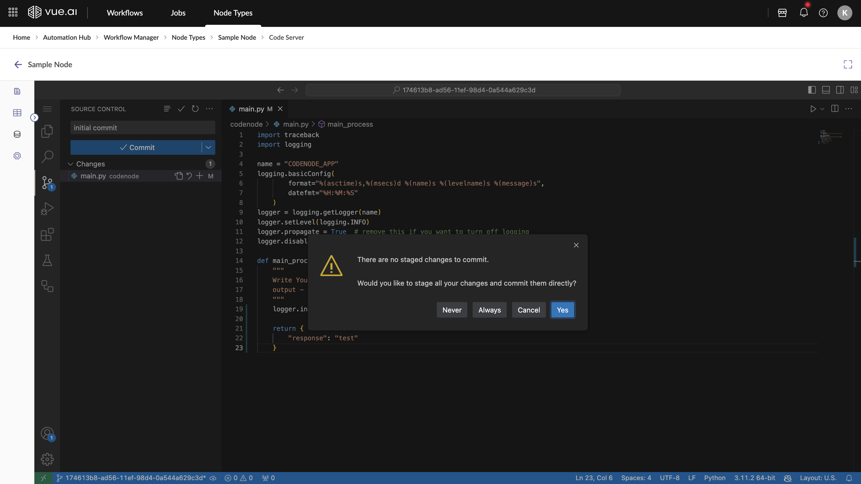 Push and Commit from VS Code UI